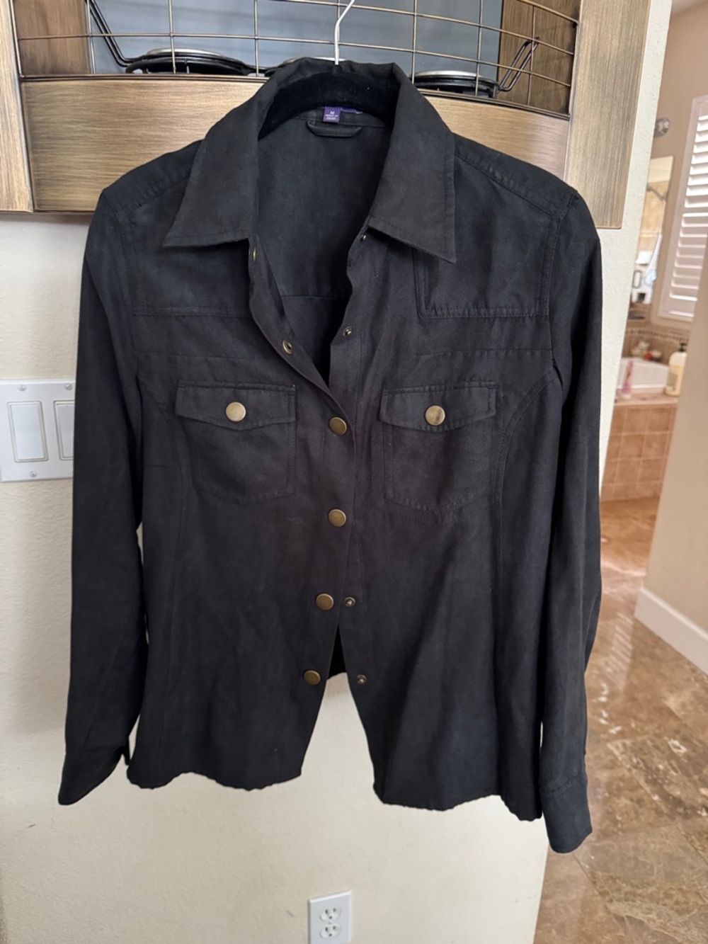 libby. edelman Black Snap-Front Utility Jacket